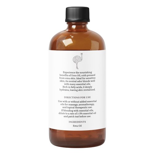 Emu Oil by Essential Delights - Premium Carrier Oil for Skin, Face, Body, Hair Revitalization, and Essential Oil Dilution (16 Fl.Oz.)