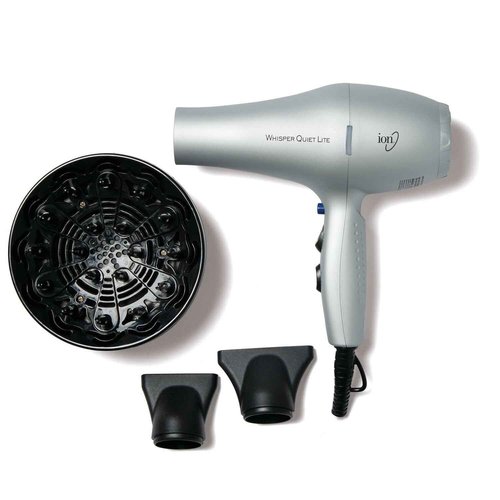 Ion Whisper Quiet Lite Ionic Ceramic Hair Dryer, 1875 Watts, Lightweight, Powerful, 4 Temperatures, 2 Speeds
