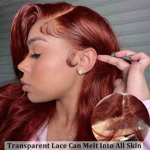XTERFSTY Reddish Brown Human Hair Wig Body Wave 13x6 Lace Front Wigs Human Hair Wigs For Black Women 28 Inch