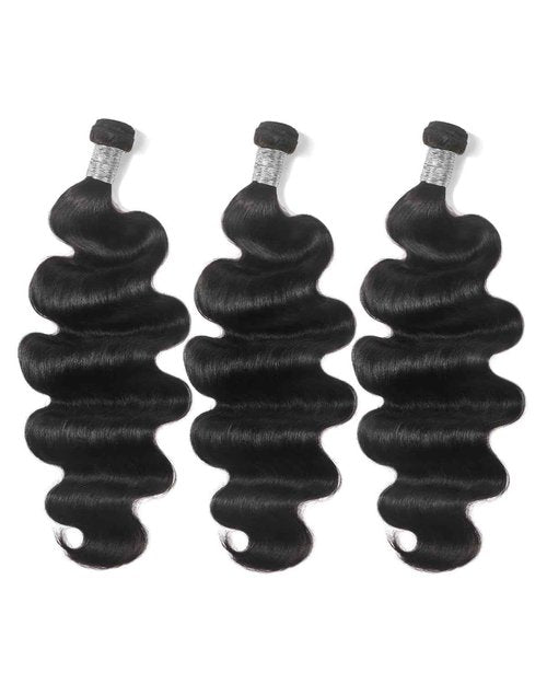 Arabella 3 Body Wave Bundles Human Hair 16 18 20 Inch Natural Black Bundles 100% Unprocessed Brazilian Virgin 10A Weave Sew in Double Weft Human Hair Bundles