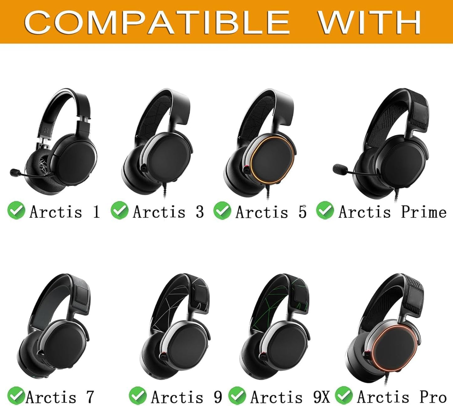 Arctis 3/5 / 7/9 Replacement Black Fabric Ear Pads Cushion Compatible with SteelSeries Arctis 3 / Arctis 5 / Arctis 7 Arctis 9 / Arctis 1 / Arctis pro Lossless Wireless Gaming Headset Headphone