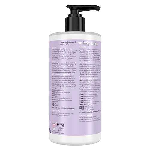 Love Beauty and Planet Soothe & Serene Body Lotion for Soothed Skin Argan Oil & Lavender Natural Ingredients, Plant-Based Moisturizers, Vegan, Cruelty-Free 13.5 oz