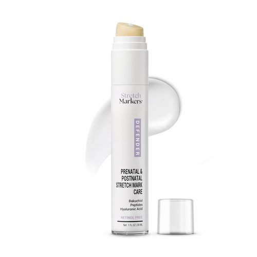 StretchMarkers Pregnancy Defender – Stretch Mark Cream for Pregnancy, Visibly Reduces & Treats with Bakuchiol, Hyaluronic Acid, Bioactive Peptides & 3D Stem Cell Technology, Retinol-Free, 1 fl oz