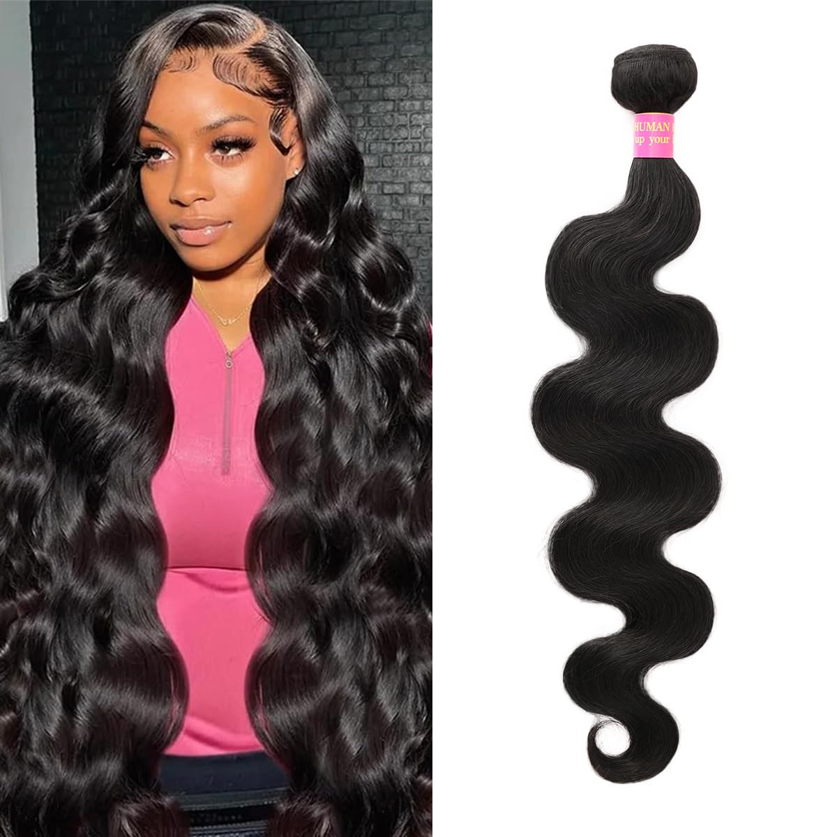 30 Inch Bundles Human Hair Body Wave 12A Brazilian Virgin Human Hair 1 Bundle 100% Unprocessed Quick Weave Hair Extensions Natural Black