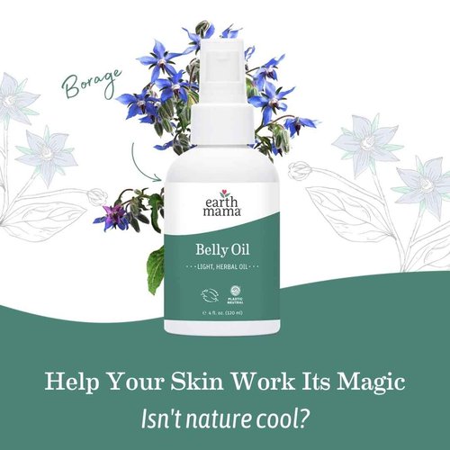 Earth Mama Belly Oil for Dry Skin | Calendula Skin Care Moisturizer Oil to Encourage Natural Elasticity and Help Prevent Stretch Marks During Pregnancy and Postpartum, 4-Fluid Ounce (3-Pack)
