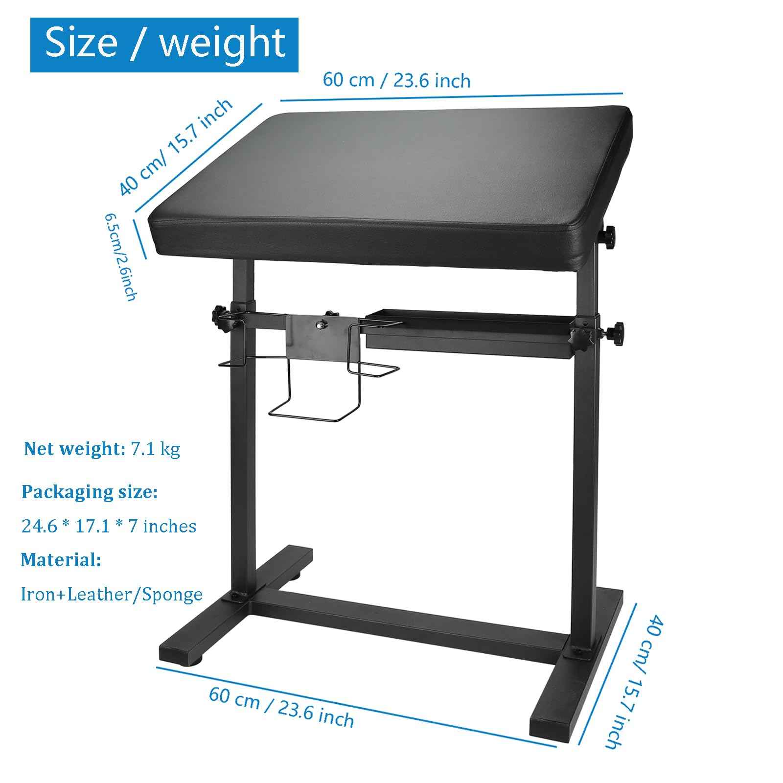 Hombtce Tattoo Arm Rest XL, Multifunctional Tattoo Arm Rest Stand, Base Structure w/Strong Stability, With Glove Rack, Pigments Rack, Quick installation, Adjustable Height