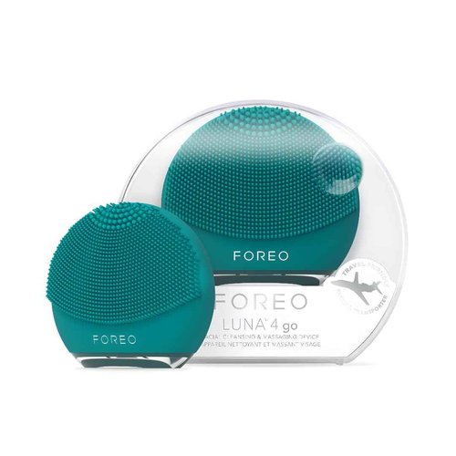 FOREO Luna 4 go Face Cleansing Brush & Firming Massager - Premium Face Care - Enhances Absorption - Simple Skin Care Tools - for All Skin Types- Evergreen