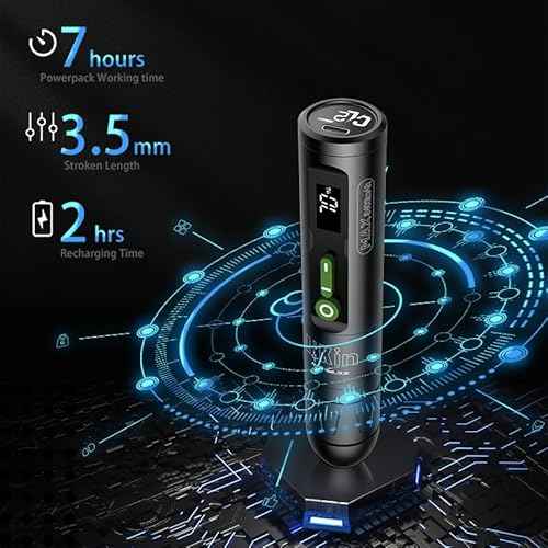 INKin Tattoo Gun Kit for Beginners Complete Set, Wireless Tattoo Machine Kit 3400mAh Battery Rotary Tattoo Pen Power Supply 20Pcs Revo Cartridge Needles Assorted 9Pcs Tattoo Inks for Artists (CL2 Max)