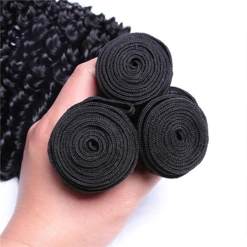 Kinky Curly Bundles Afro Kinky-Curly Human Hair Bundles 20 22 24 Inch Natural Black Look Unprocessed Remy Hair Extensions Salon Quality Soft And Healthy 3Pcs/Set