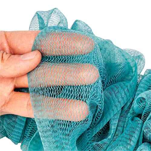 Back Scrubber for Shower, Loofah Long Handle Bath Body Brush, Soft Nylon Mesh Sponge On a Stick for Shower Men Women Kids Elderly, Exfoliating Scrub Cleaning Luffa for All Kinds of Skin(Blue)