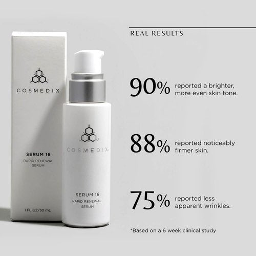 COSMEDIX - Serum 16 Rapid Renewal Serum - For All Skin Types - Boosting Skin's Natural Radiance - Smooths Lines and Wrinkles - Includes Vitamin E and Hydration Boost - Moisture-Rich
