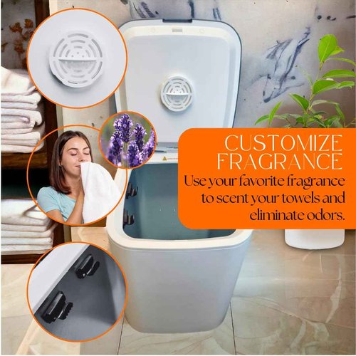Di'Aroma Towel Warmer with Aroma 10 Tablet, Luxury Large Towel Warmer Bucket with 26L Capacity, Auto Keep Warm Feature 20/40/60 Hot Timer and Delay Timer up to 24h, for Towels Bathrobes Blankets PJ's