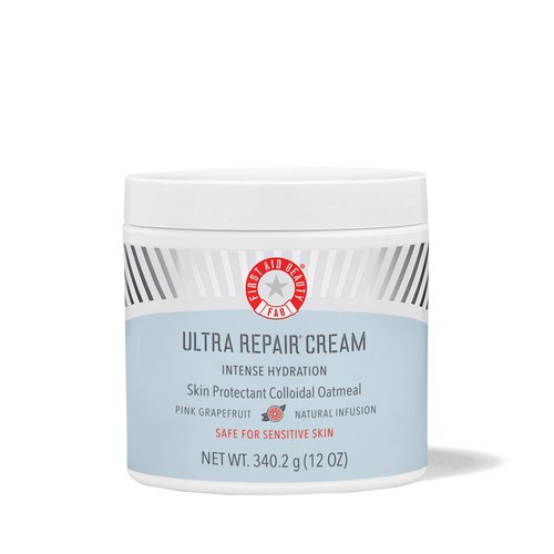 First Aid Beauty - Ultra Repair Cream, Intense Hydration Whipped Colloidal Oatmeal, Strengthens Skin Barrier in 7 Days & Helps Relieve Eczema, Luxury Face & Body Moisturizer, Grapefruit Scent, 12 oz