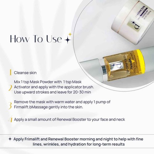 Distinction Non Surgical Face Lift Kit | Lifts, Tightens, Tones | Includes Firmalift Face and Eye Serum, Mask Powder, Mask Activator, and Brush