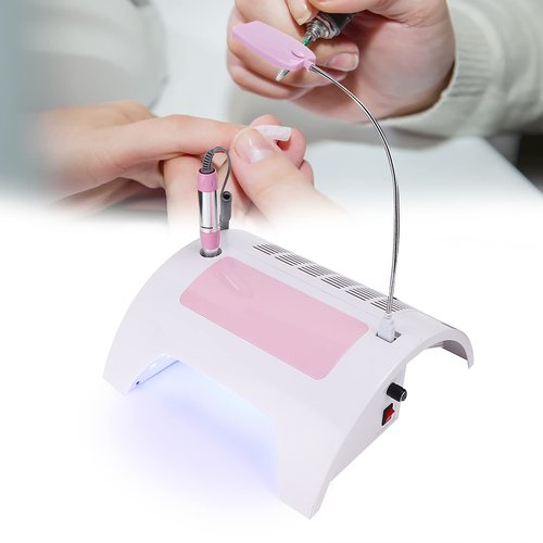 Nail Dust Collector Nail Lamp 60W Multifunctional Nail Polishing Machine with Light Pillow for Manicure Organic Nails US Plug 110-240V