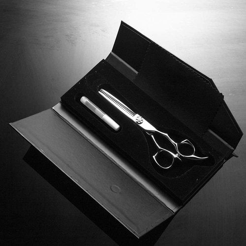 AOLANDUO 6 Inch Professional Hairdressing Scissors -High End AICHI Steel Handcrafted Hair Scissors - Razor Edge/Offset Design/Pro Ergonomic for Salon Stylists Beauticians and Barbers