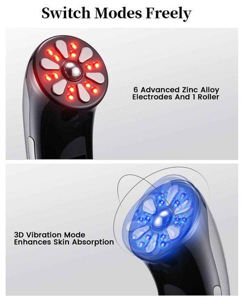 XIAOCHI 4-in-1 Facial Massager for Face & Neck – Skin Rejuvenation, Lifting & Tightening – Reduces Wrinkles & Puffiness, Enhances Infusion