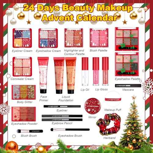 Makeup Advent Calendar 2025 for Women Teen Girls,24 Days Christmas Beauty Make Up Sets for Party Festival, Advent Beauty Calendar 2025 Cosmetics Holiday Surprise Make Up Kits for Women Full Kit