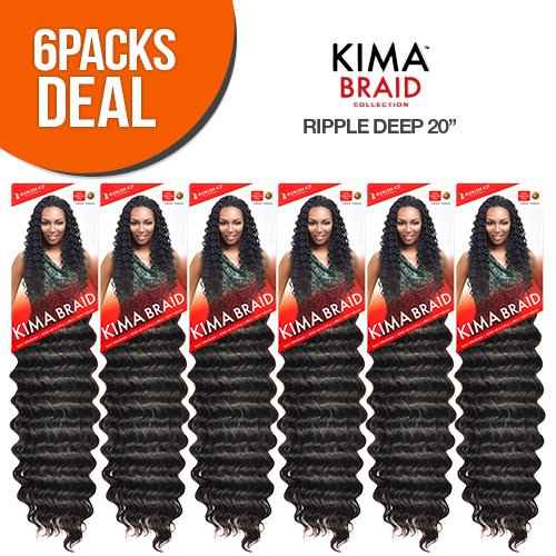 Harlem125 Synthetic Hair Braids Kima Braid Ripple Deep 20" (6-Pack, 1)