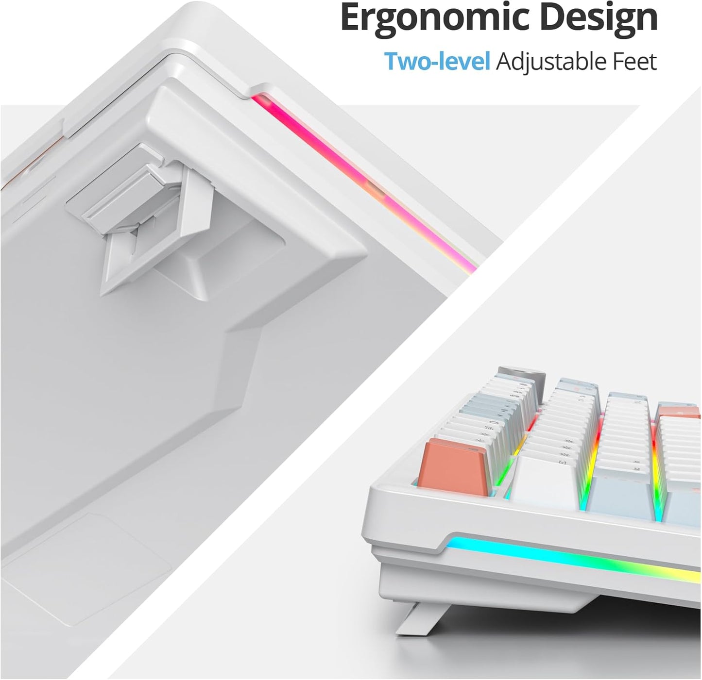 75% Cotton Candy Creamy Mechanical Keyboard Wired, Creamy Sound Gasket Gaming Thocky Keyboard with Knob, Hot Swappable RGB Custom Keyboard, Pre-lubed Cream Switch Keyboard (82 Candyfloss)