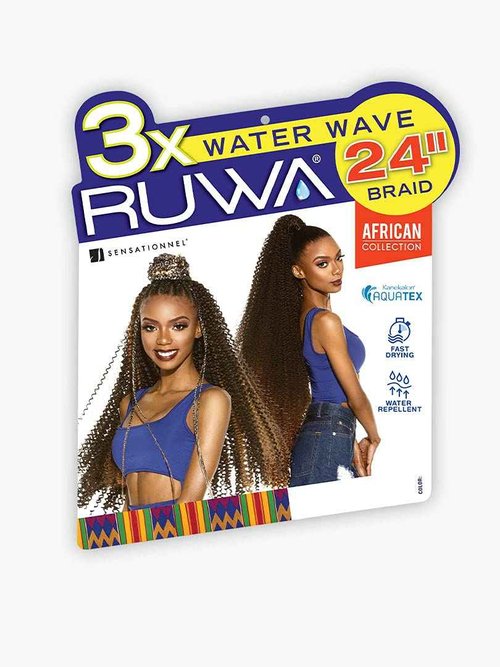 Sensationnel Braid African Collection Aquatex Fast Draying 3X RUWA WATER WAVE 24″ (5-PACK, 4)