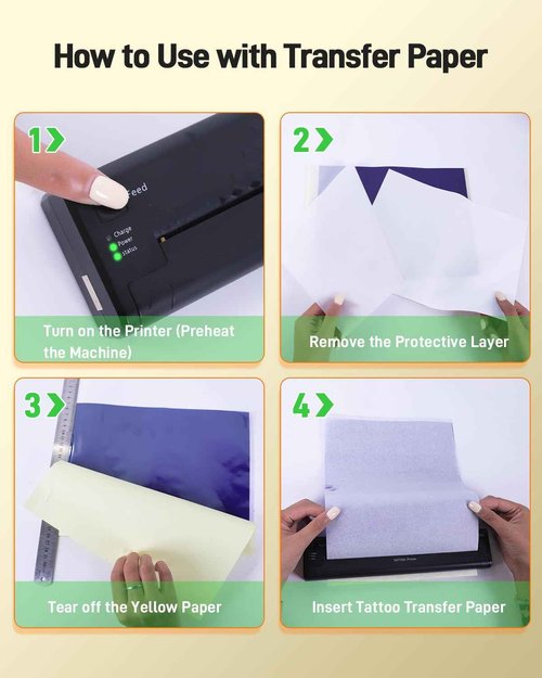 YILONG Tattoo Stencil Printer, Bluetooth Thermal Transfe Machine - Portable ATS886 Tattoo Printer Machine for Artists & Beginners Supplies,Compatible with Smartphone/Pc