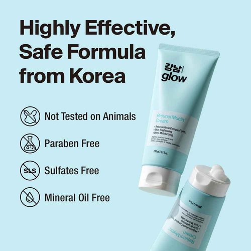 GANGNAM GLOW Rejunol Mucin PDRN Facial Cream 6.76 floz - 91.5% Snail Mucin Moisturizer with Hyaluronic Acid & Panthenol I Korean Skin Care I Face Moisturizer for Women | Salmon DNA