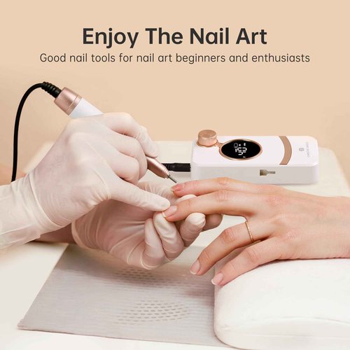 CHRISTINE SHELLY Electric Nail Drill,40000RPM Cordless Nail File Diamond with 12 Drill Bits for Acrylic Nails Gel Polishing,E File Nail Kit Machine for Manicure Salon Home (AB White Diamond)