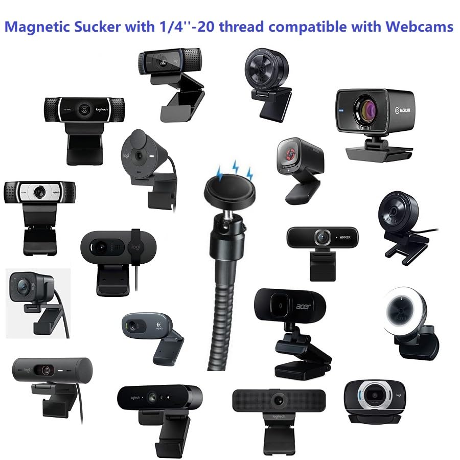 AceTaken Brio 101 Webcam Stand, Magnetic Webcam Clamp Mount Holder Compatible with Logitech Brio 101 100/Brio 301 300/Brio 501 500/Brio 4K/C270/C310 webcams
