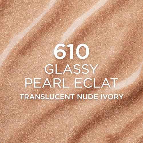 L'Oreal Paris True Match Lumi Le Glass Highlighter Stick, Reflective, Translucent, Glassy Highlighter for Face and Body, 610 Glassy Pearl Eclat, 0.17 Oz