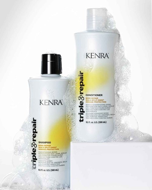Kenra Triple Repair Shampoo/Conditioner Set | Targets & Repairs Weak or Broken Bonds | Split Ends | Damaged Hair | Bond Builder | Sulfate-Free | 33.8 fl. oz.