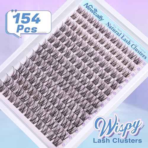 Lash Clusters Kit Wispy Natural Cluster Eyelash Extension Kit DIY Lash Extension Kit C-curly 10-16MM Eyelash Clusters Volume Individual Lashes Kit by Newcally