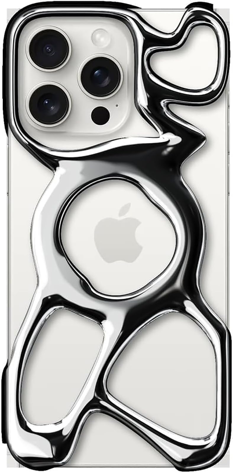 Angry miao Emptiness Phone Case for iPhone 15 Pro Max (Only),MagSafe Compatible 22g Lightweight,Silver,Heat Dissipating Ample Protection