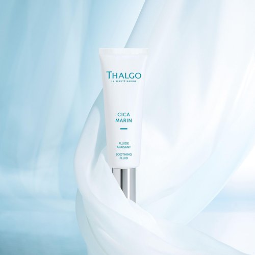 THALGO Soothing fluid from the professional product line CICA Marin, the first SOS care line with marine prebiotics, repairs, soothes and strengthens sensitive and weakened skin
