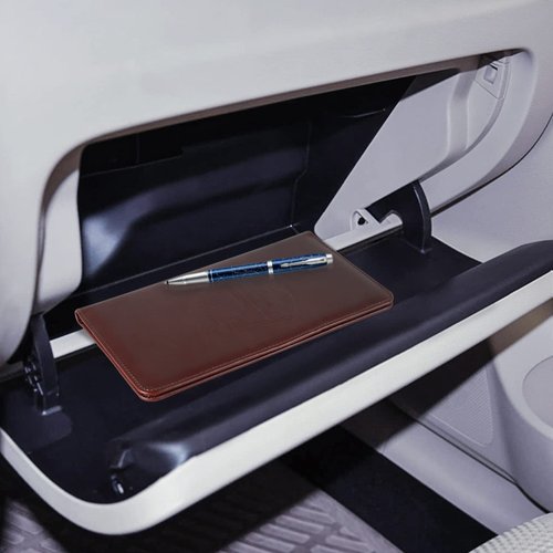 CoBak Premium Faux Leather Car Document Holder with Magnetic Closure and 6 Compartments