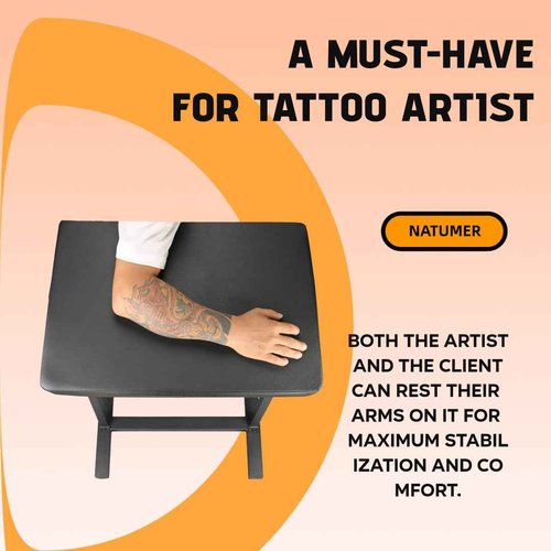 Tattoo Armrest Height Adjustable Oversized Soft Tattoo Armrest for Tattoo Supplies (Black-Old Model)