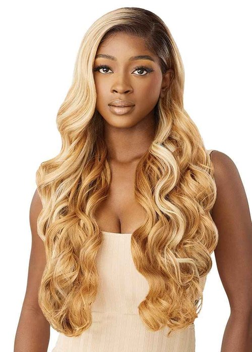 Outre Synthetic Perfect Hairline HD Lace Front Wig - AURABEL (Color:DRF4/VANILLA CARAMEL)
