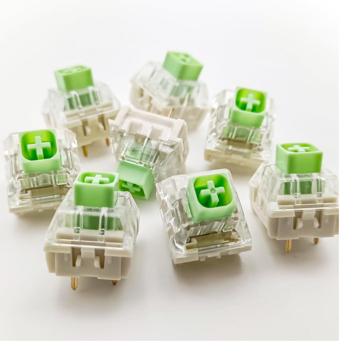 Zjmehty Kailh Box Jade Switches for Mechanical Gaming Keyboard,3-Pin 50gf Clicky/lubed/Dust&Waterproof Switches(72Pcs,Kailh Box Jade)