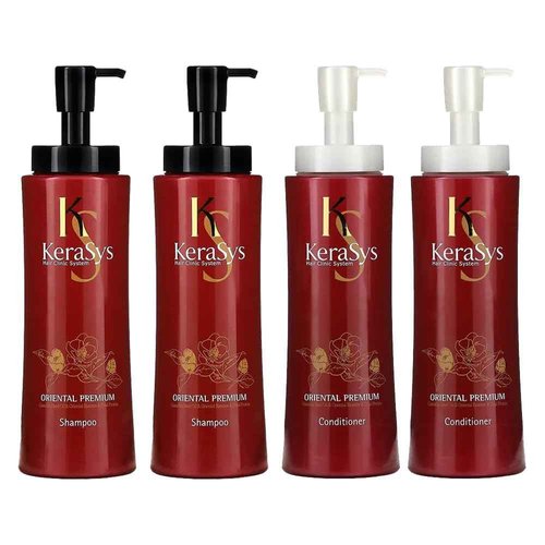 Kerasys Hair Clinic System Oriental Premium 20.3 fl oz / 600 ml (2 Shampoo & 2 Conditioner Set)