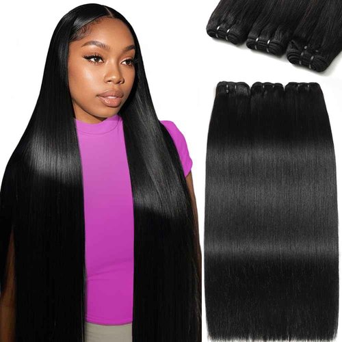 12A Human Hair Bundles 20 22 24 Inch Straight Human Hair Unprocessed Brazilian Hair 3 Bundles Quick Weave Natural Black