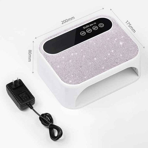 HeerMua Cordless UV Nail Lamp, 268W Rechargeable UV Gel Nail Light, Sparkling Rhinestones Diamond UV Light, Professional Fast Curing Nail Dryer with 4 Timers Touch Control Auto Sensor for Salon & Home