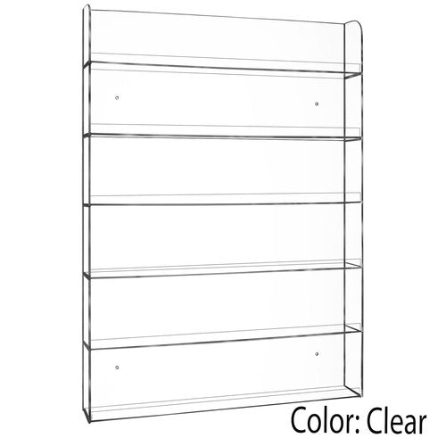 AMT 6 Tier Acrylic Nail Polish Racks for the Wall, Holds up to 180 Bottles, CLEAR Nail Polish Display, Essential Oils Organizer. Plus a Microfiber Cloth for Cleaning Purposes