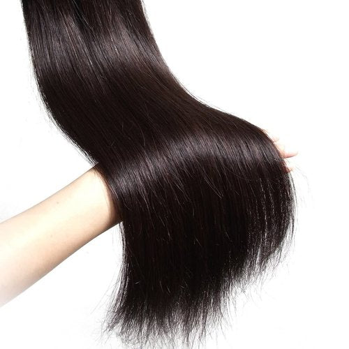 UNICE Hair 10A Malaysian Straight Human Hair 3 Bundles Unprocessed Virgin Human Hair Weave Extensions (8 10 12 inch)
