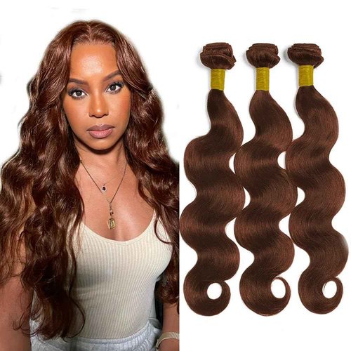Copper Bundles Human Hair Brown Body Wave Bundles 33 Reddish Brown Human Hair Bundles 26 28 30 Inch Auburn Wavy Bundles Hair Weave Unprocessed Brazilian Remy Hair Extensions