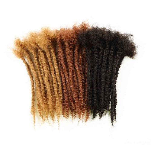 Orientfashion Textured Loc Extensions Human Hair Curly Ends Handmade Permanent Locs Extensions Can Be Dyed Bleached Curled and Twisted (12inch 30strands, 0.8cm Natural black)