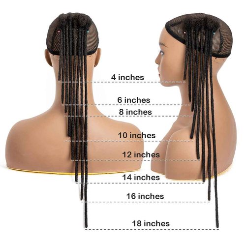 DAIXI 0.6cm Thickness 6-18 Inch 100% Real Human Hair Dreadlock Extensions for Man/Women Full Head Handmade 0.24Inch Thinner Can Be Dyed and Bleached Soft Dreadlocks with Needle and Comb, 60 Strands