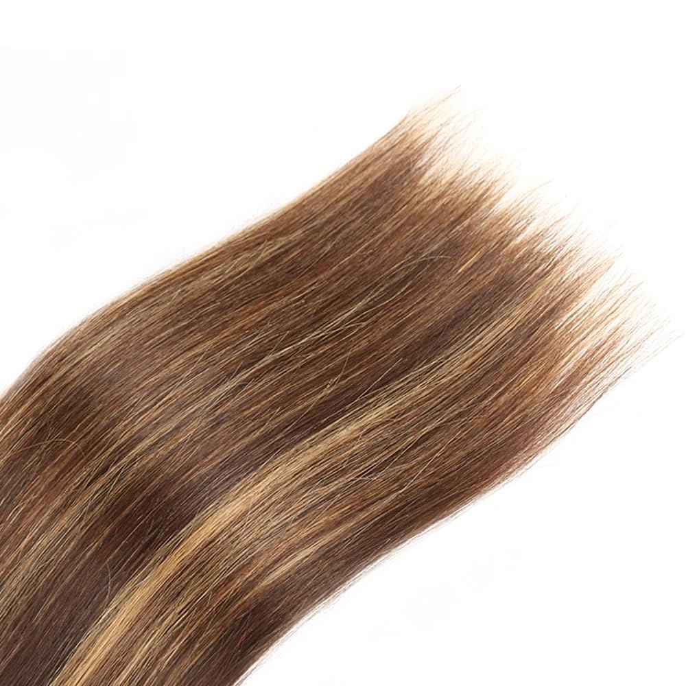 26 28 30 Inch Highlight Bundles Human Hair P4/27 Straight Honey Brown Bundles Brazilian Virgin Human Hair Bundle Brown Highlights Bundle Silky Soft Remy Hair Extensions