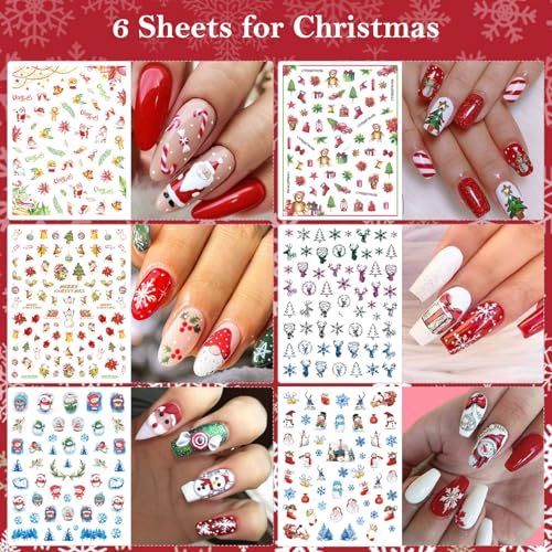 30 Sheets All Holiday Nail Stickers, Thanksgiving Independence Christmas Valentine's HalloweenDay Nail Art Decals Mixed All Season Set, Self-Adhesive Design Year-Round Manicure Decorations Supplies