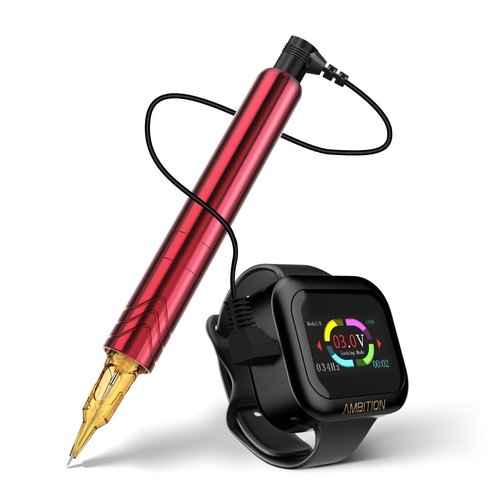 Ambition Rotary Machine Pen Tattoo Cartridge Gun with 1600mAh Touch Screen Tattoo Battery with Coreless Motor Tattoo Equipment Supply for Tattoo Artists