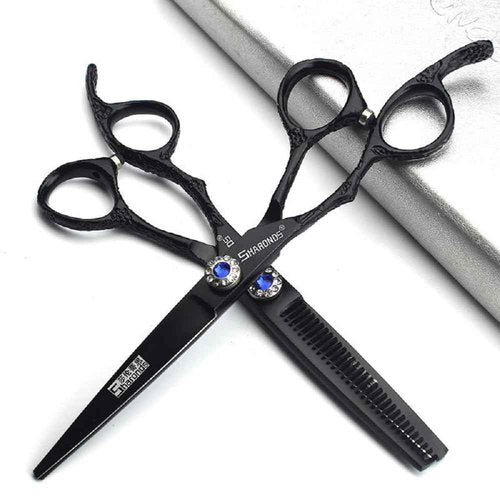 Hairdresser Professional Scissors Set - Left-Handed 6.0 Inch Hair Sparse Scissors - 440C (2pc)